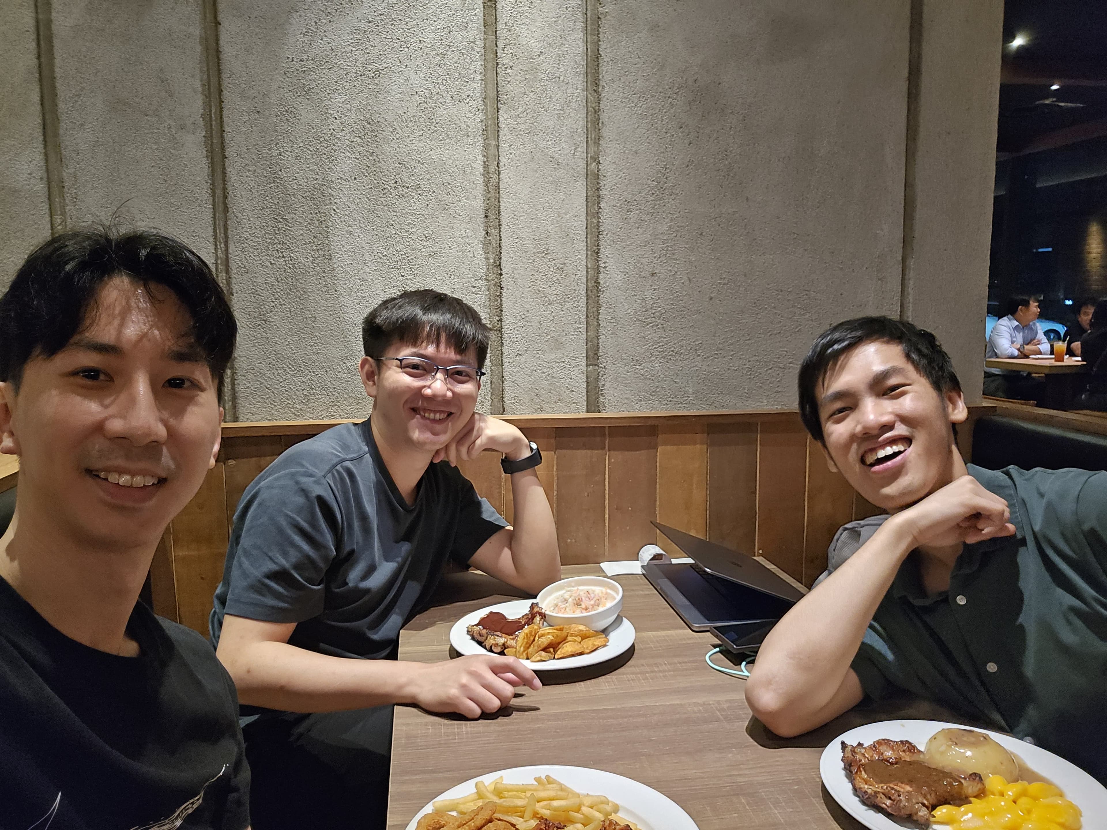 FoodLink System team members at a casual dinner